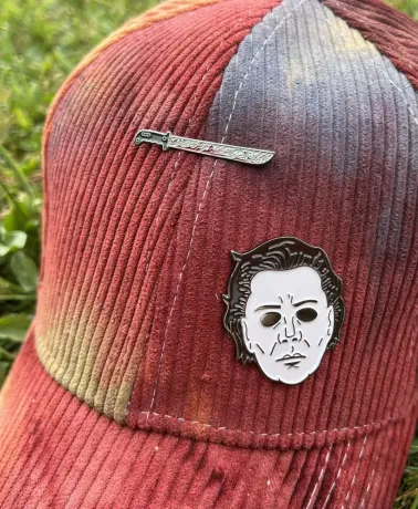 MICHAEL MYERS TIE DYE CORDUROY RED STRAPBACK BASEBALL CAP