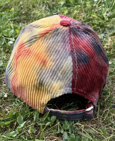 MICHAEL MYERS TIE DYE CORDUROY RED STRAPBACK BASEBALL CAP