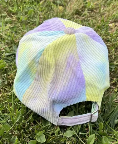 ICE CREAM PURPLE & GREEN TIE DYE CORDUROY STRAPBACK BASEBALL CAP
