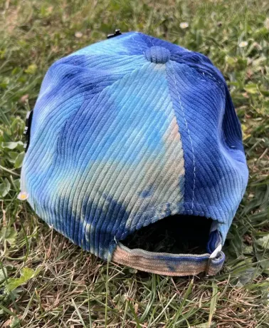 CRASH BANDICOOT DR NEO CORTEX & DR NITRUS BRIO TIE DYE CORDUROY BLUE STRAPBACK BASEBALL CAP