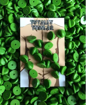 Green Rubber push on pin badge backs