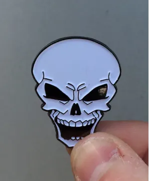 Cool Skull hard enamel pin badge (too much death)