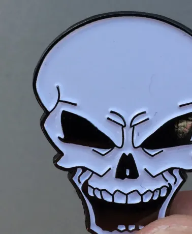 Cool Skull hard enamel pin badge (too much death)